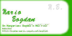 mario bogdan business card